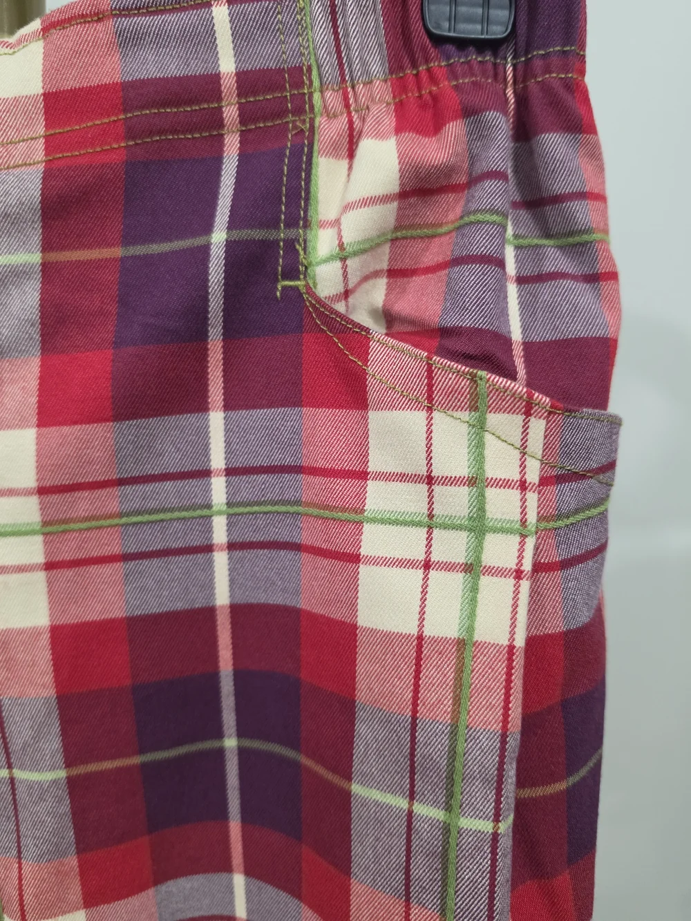 Free People Nice Choice Pull On Trouser Wine Combo-Lantern Plaid XS NWOT